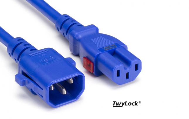 IEC-Kabel von Twylock C14-C15 Blau IEC-Kabel von Twylock C14-C15 Blau